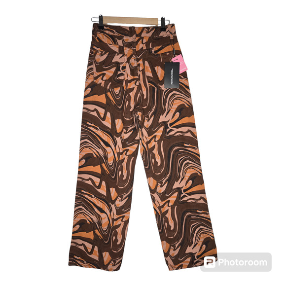 Pretty little thing Wideleg Jeans Multi Swirl  Size 2 NWT - Picture 5 of 6